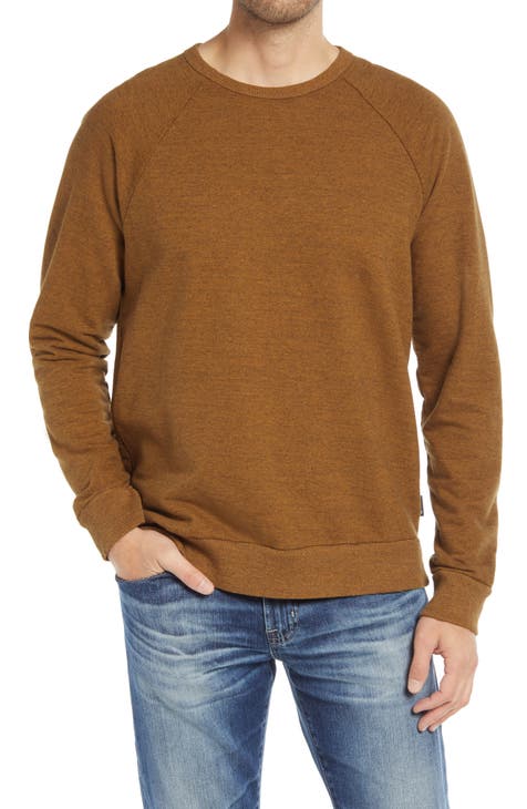 Men's brown crew neck sweatshirt sales