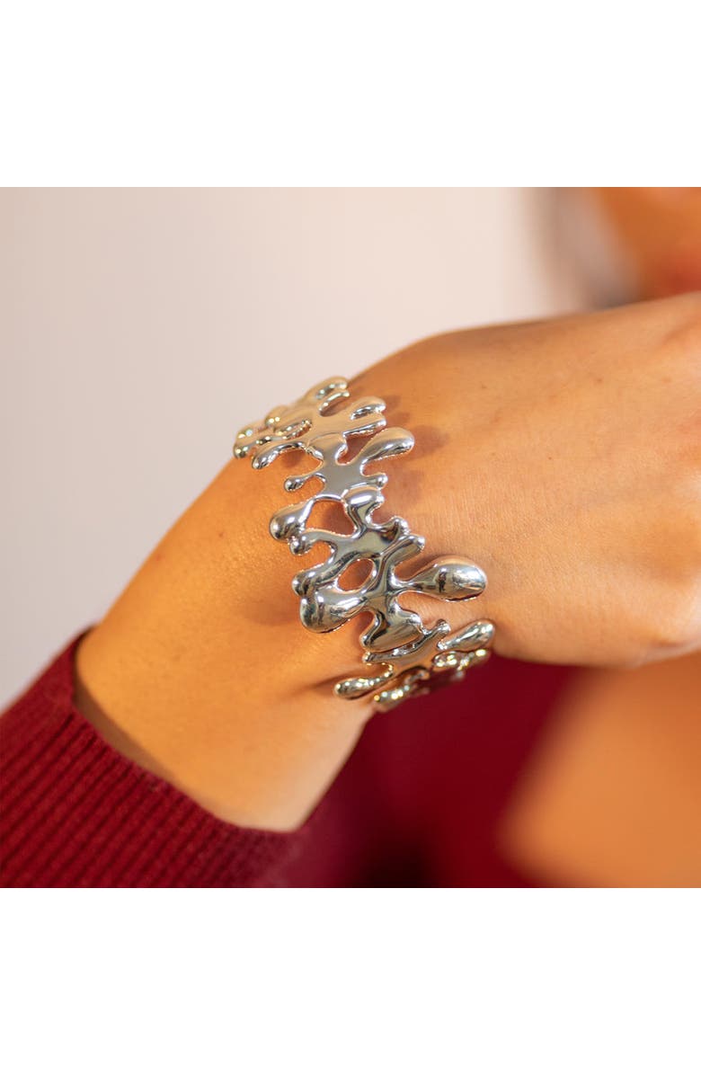 Lucy Quartermaine Splash Hinged Bangle, Alternate, color, Sterling Silver