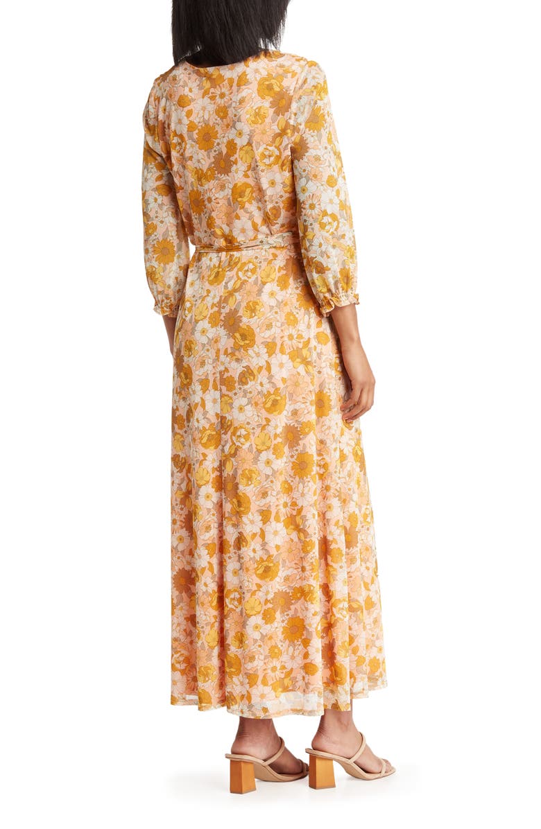 Harlow & Rose Scrunch Floral Maxi Dress, Alternate, color, 