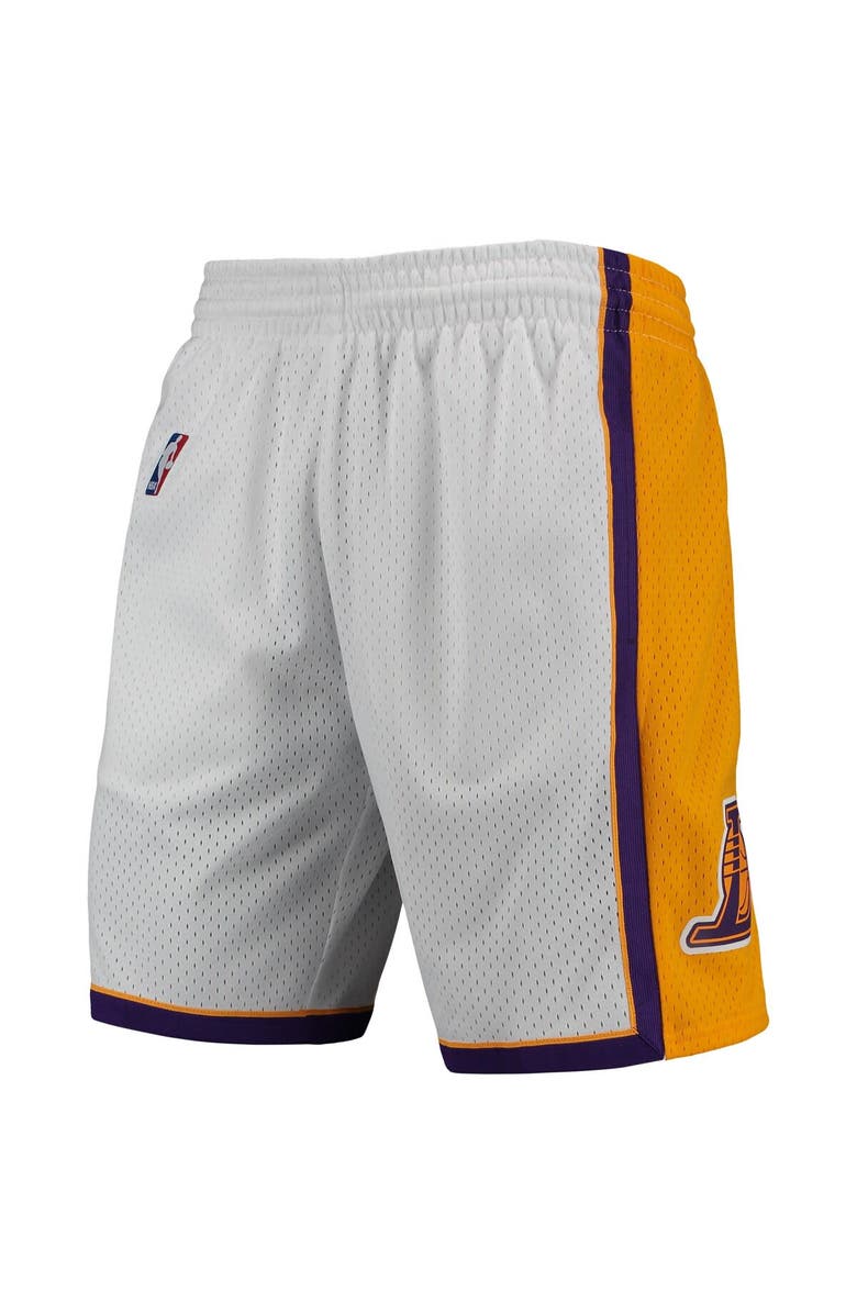 Mitchell & Ness Men's Mitchell & Ness White Los Angeles Lakers 2009-10 Hardwood Classics Swingman Shorts, Alternate, color, 