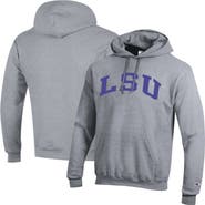 Champion Men's Champion  Heather Gray LSU Tigers Basic Arch Fleece Pullover Hoodie