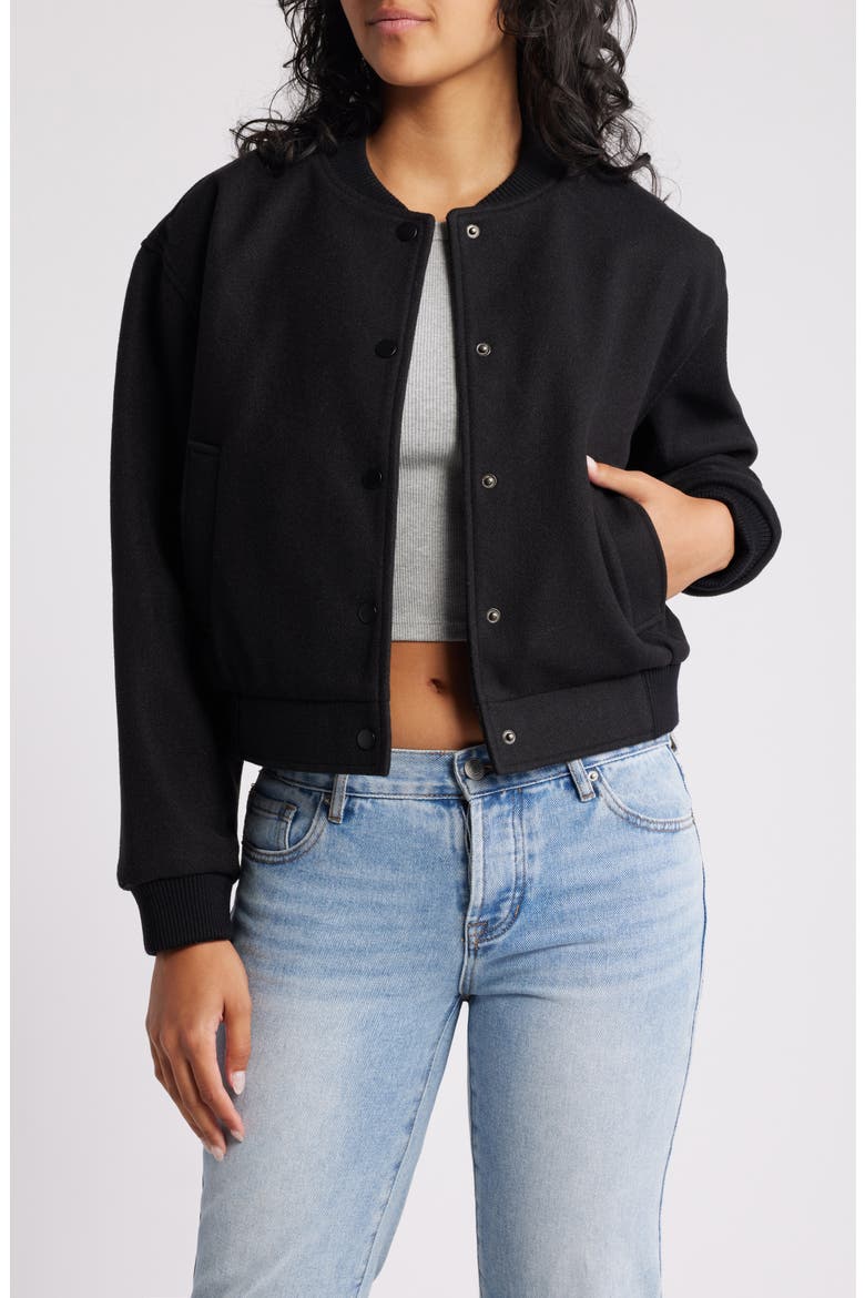 Bomber Jacket, Main, color, BLACK