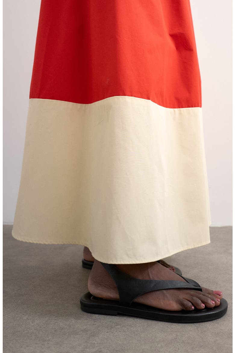 Colorblock Maxi Skirt, Alternate, color, ORANGE