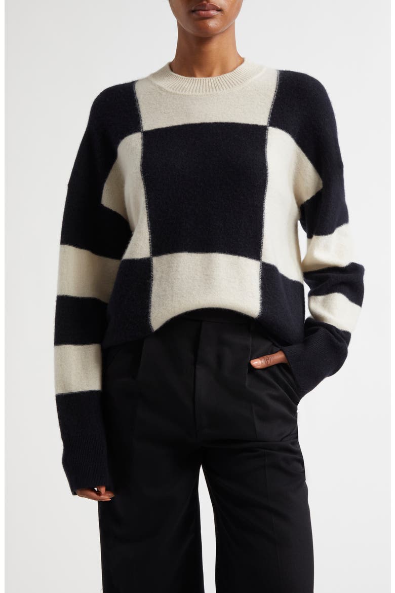 Becki Wool Blend Sweater, Main, color, BLACK/ WHITE