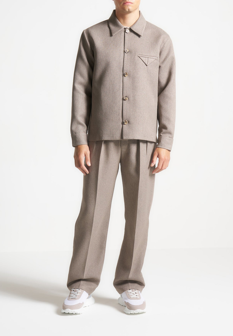 Leo Textured Tailored Long Sleeve Overshirt