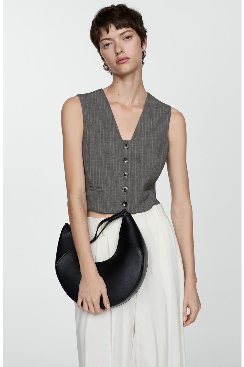 Pinstripe Suit Vest, Alternate, color, GREY