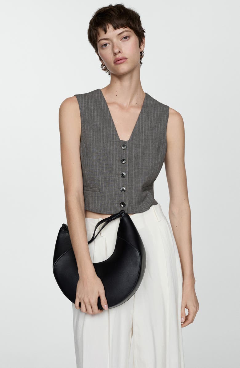 MANGO Pinstripe Suit Vest, Alternate, color,