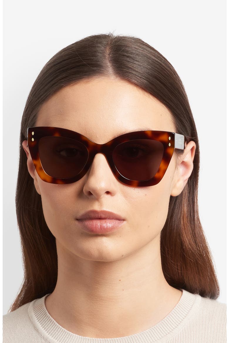 51mm Cat Eye Sunglasses, Alternate, color, BROWN HAVANA/ BROWN