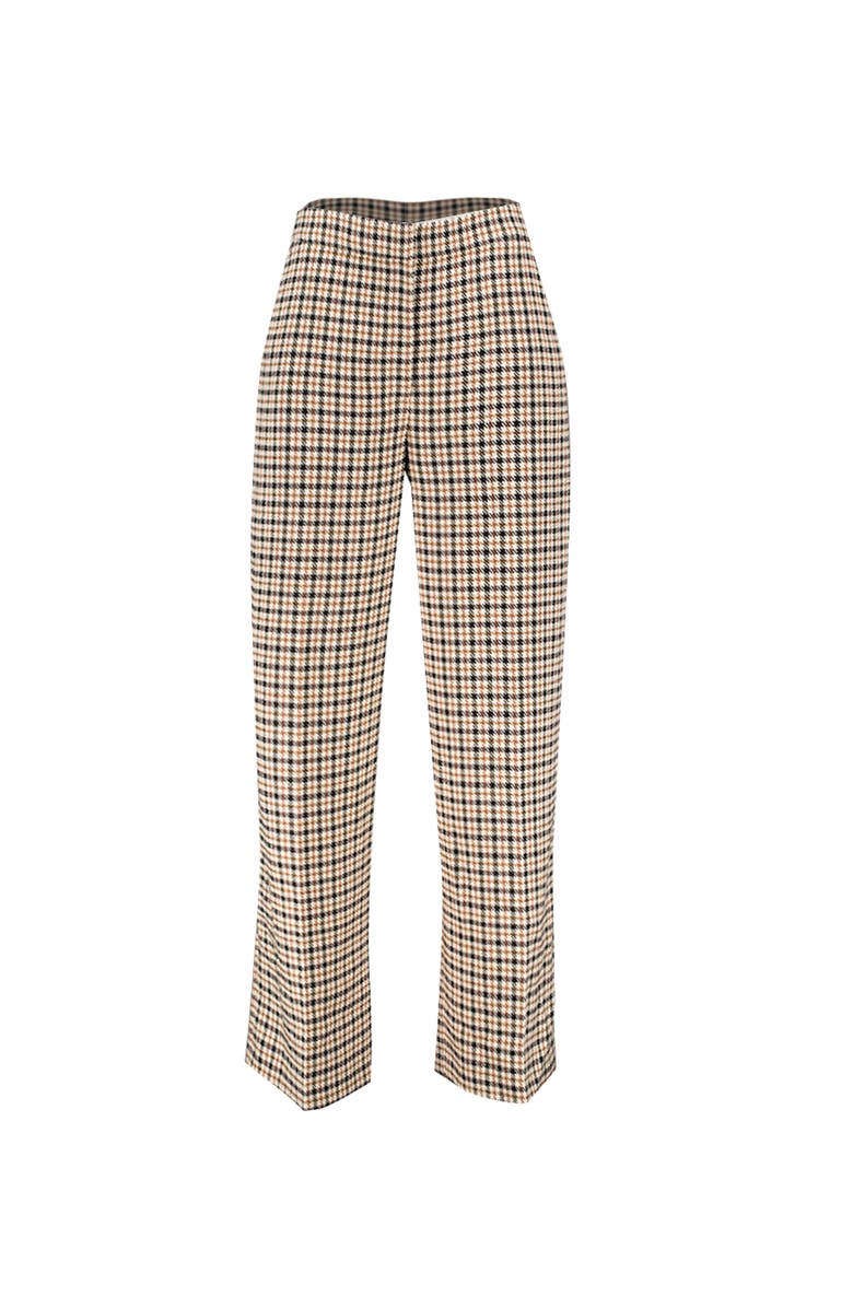 IVONNE Wide Capri check Pants with Side Pockets, Alternate, color, Beige