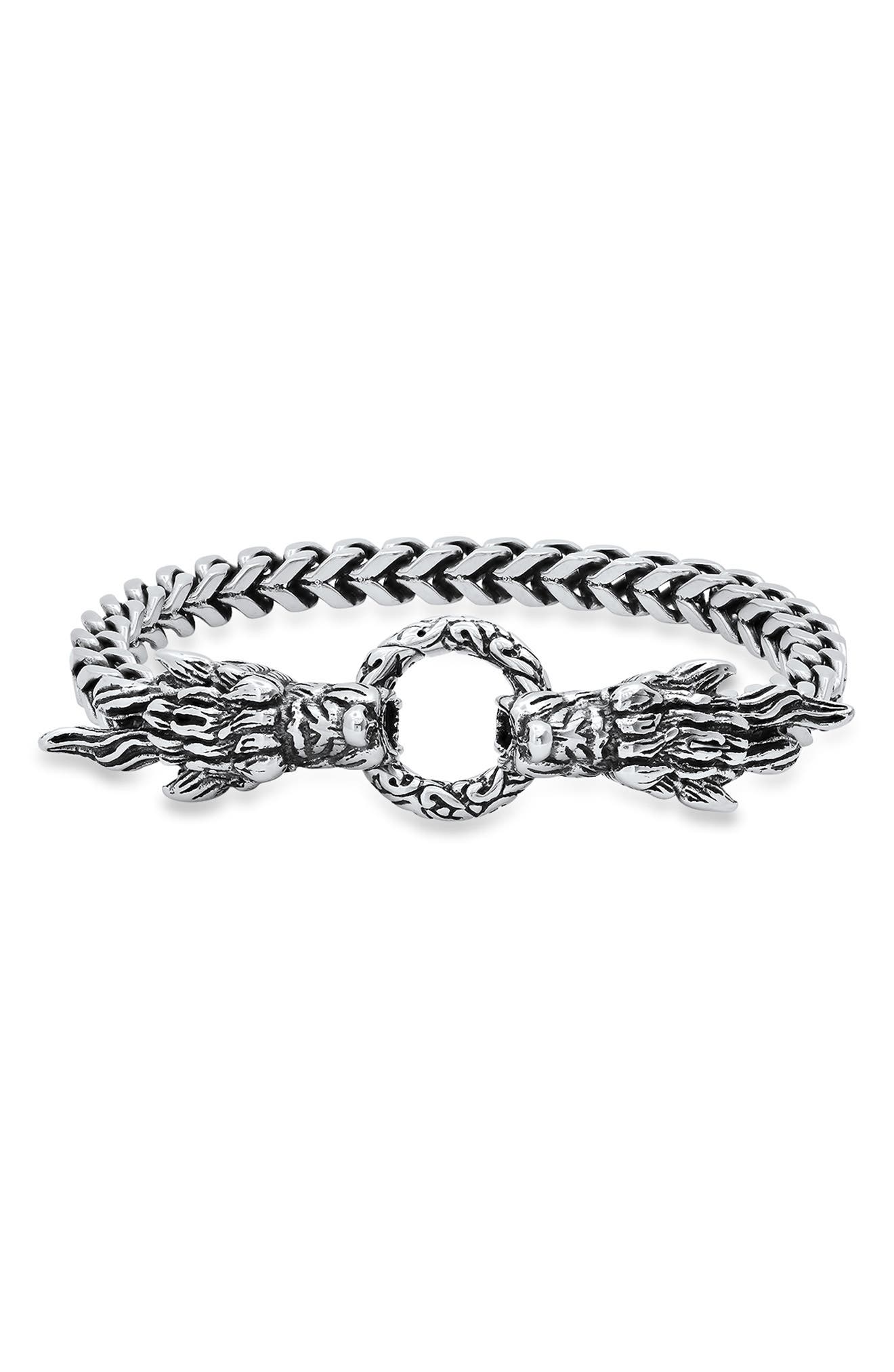 STEELTIME Men's Stainless Steel Dragon Head Bracelet