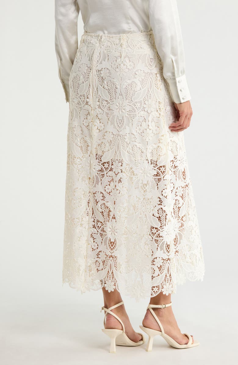 Nordstrom Floral Lace Maxi Skirt, Alternate, color, White Coconut