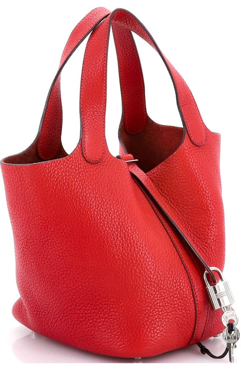 Pre-Owned Hermes Picotin Lock Bag Clemence PM, Alternate, color, Rouge Vif