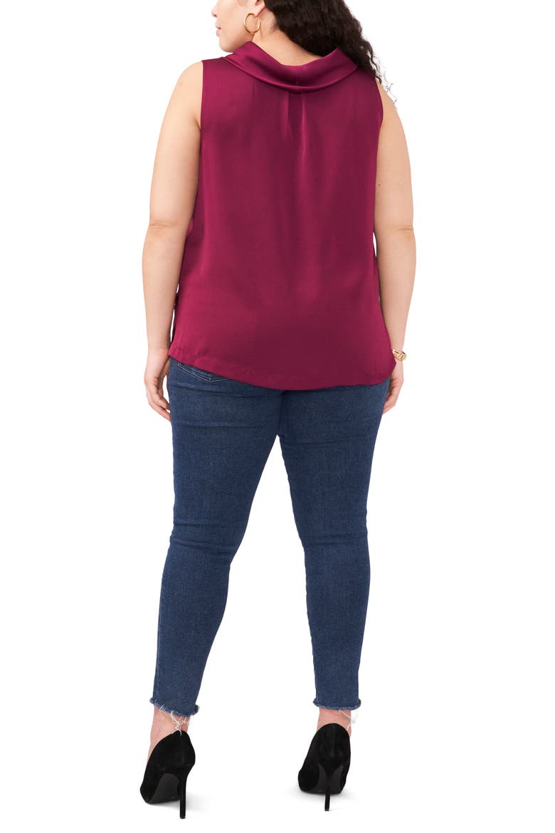 Cowl Neck Sleeveless Satin Top, Alternate, color, GRAPE WINE