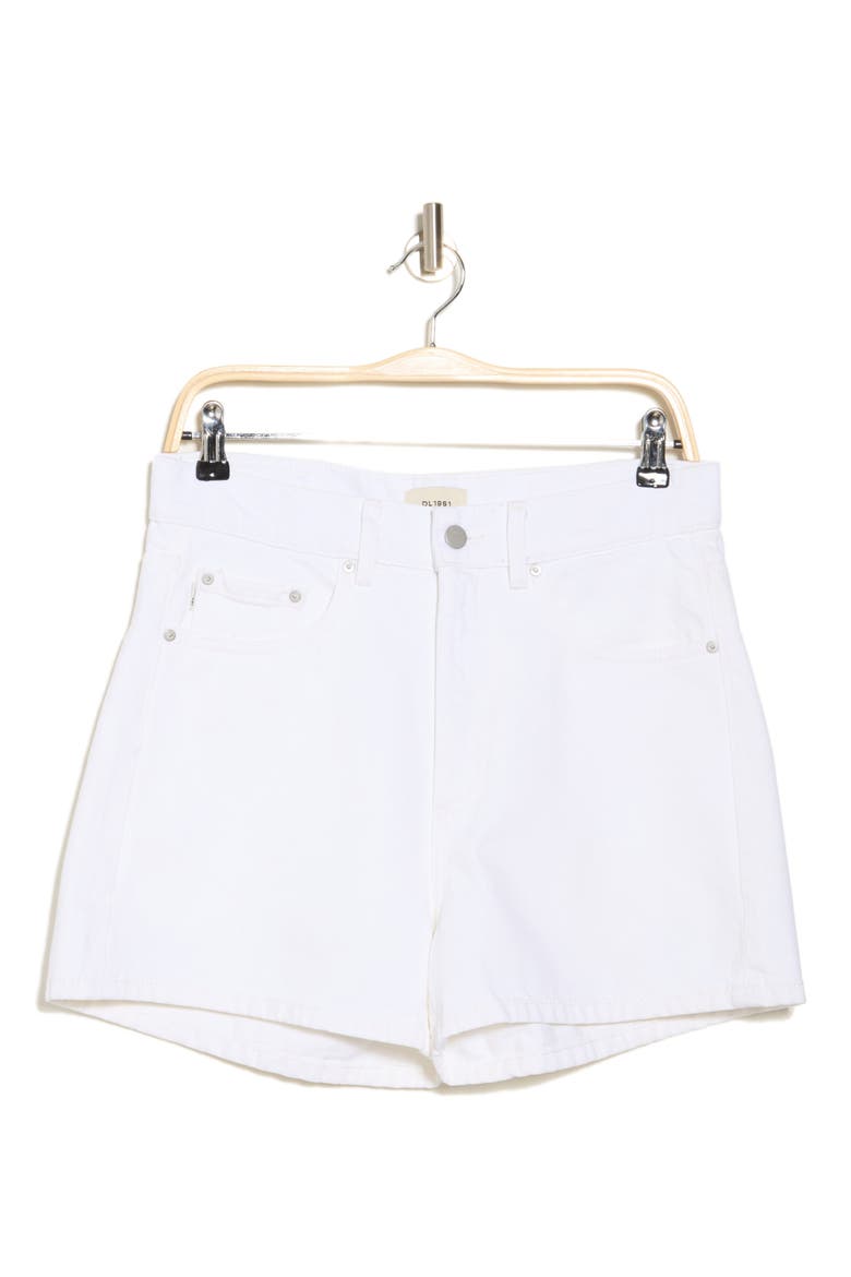 Taylor Ultra High Waist Denim Shorts, Main, color, WHITE