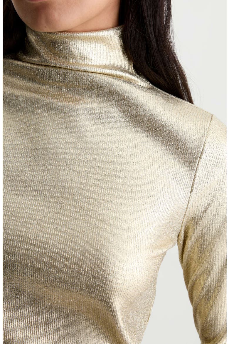 Chels Metallic Rib Turtleneck Sweater, Alternate, color, SHOWTIME