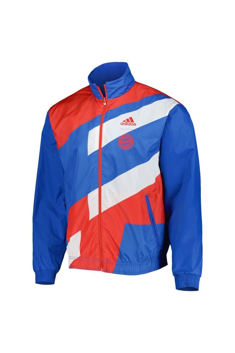 Men's adidas Blue Bayern Munich 2022/23 On-Field Team Logo Anthem Reversible Full-Zip Jacket, Alternate, color, Blue