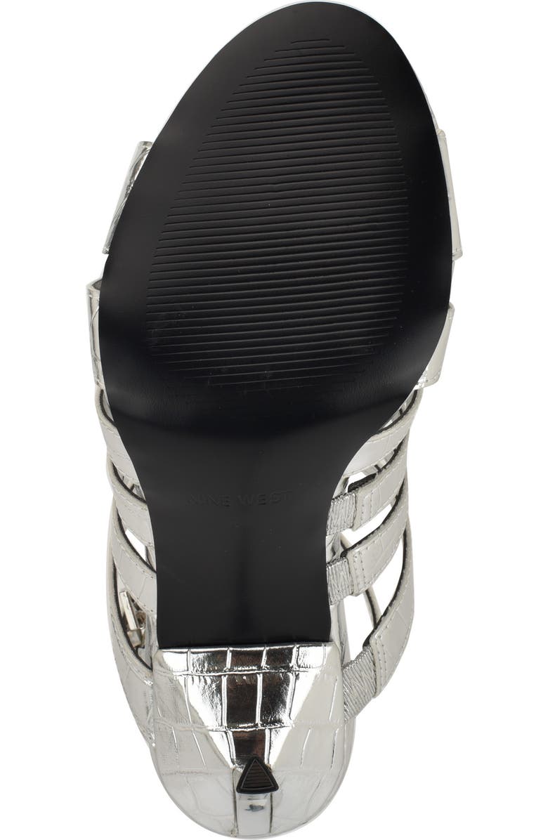 Nine West Saleen Strappy Sandal, Alternate, color, Silver