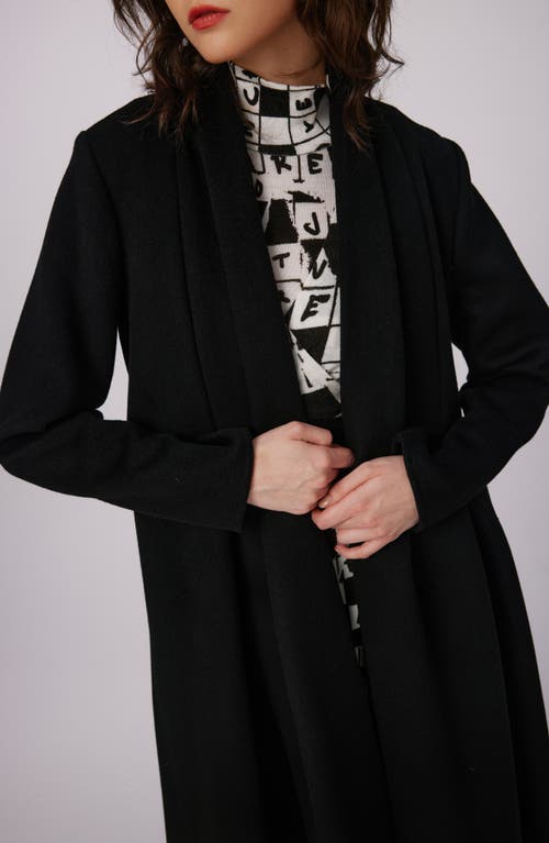 Dvf Bubba Wool Wrap Coat In Black