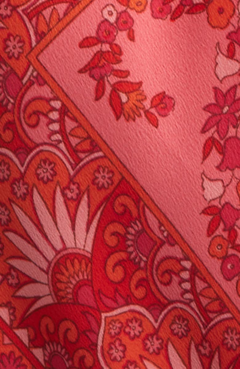 Anne Klein Floral Print Halter Maxi Dress, Alternate, color, Grenadine Multi