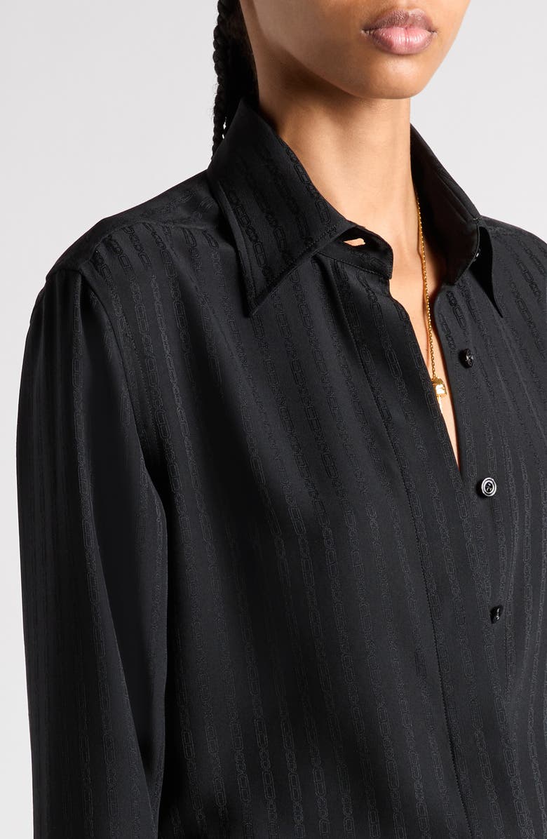 TOM FORD Whitney Stripe Satin Button-Up Shirt, Alternate, color, 