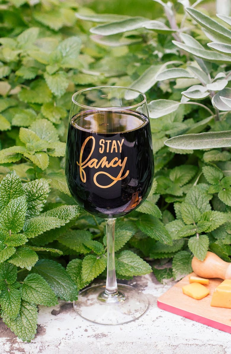 Easy, Tiger 'Stay Fancy' Wine Glass, Alternate, color, 