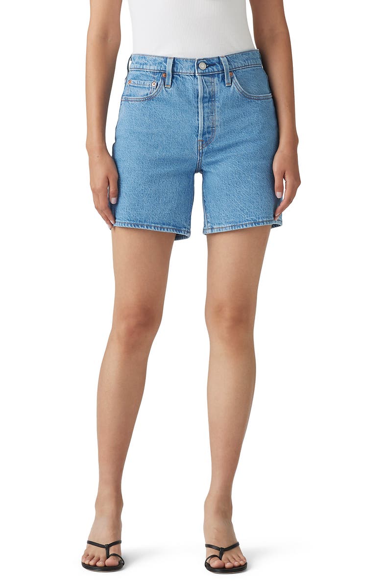 Levi's<sup>®</sup> 501<sup>®</sup> High Waist Mid Thigh Denim Shorts, Main, color, 