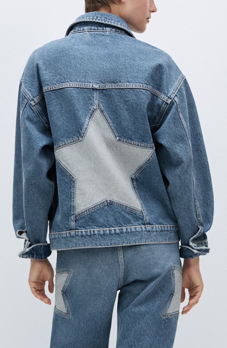 MANGO Star Denim Jacket, Alternate, color,