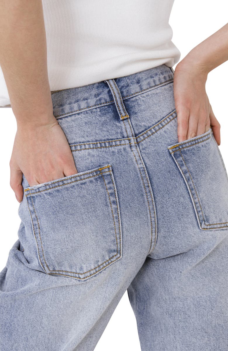 Grey Lab Asymmetric Wrap Ankle Straight Jeans, Alternate, color, 