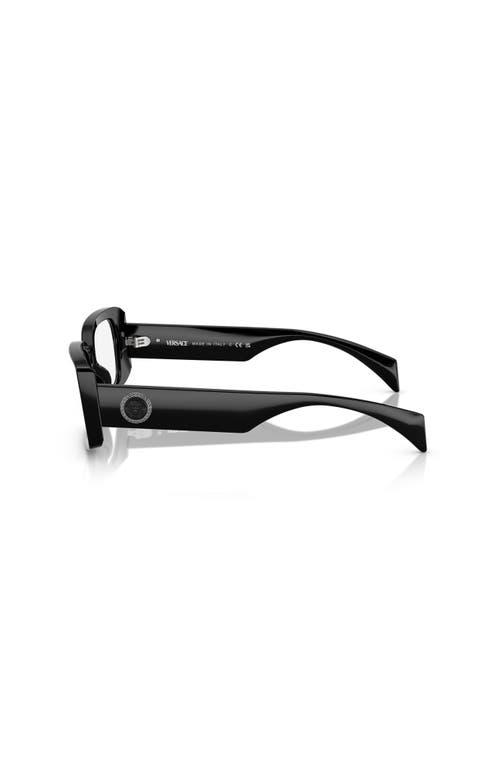 Versace 53mm Rectangle Optical Glasses In Black