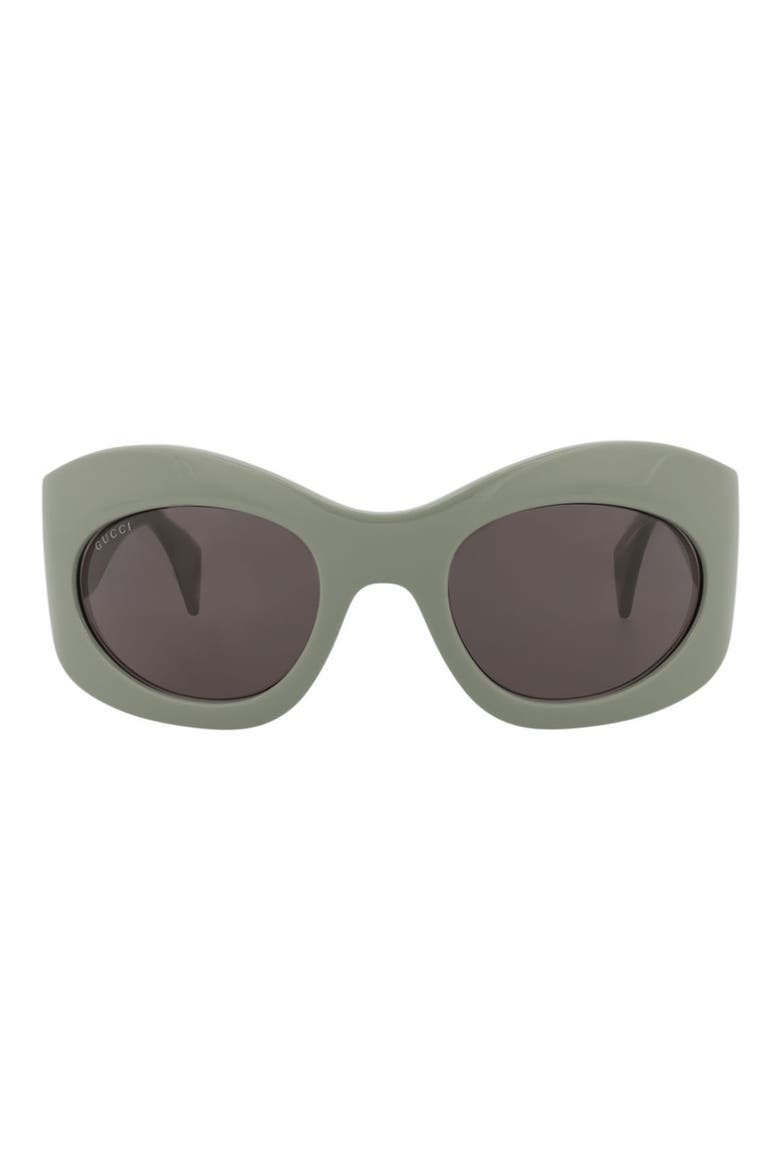 55mm Novelty Cat Eye Sunglasses, Main, color, GREEN GREEN GREY