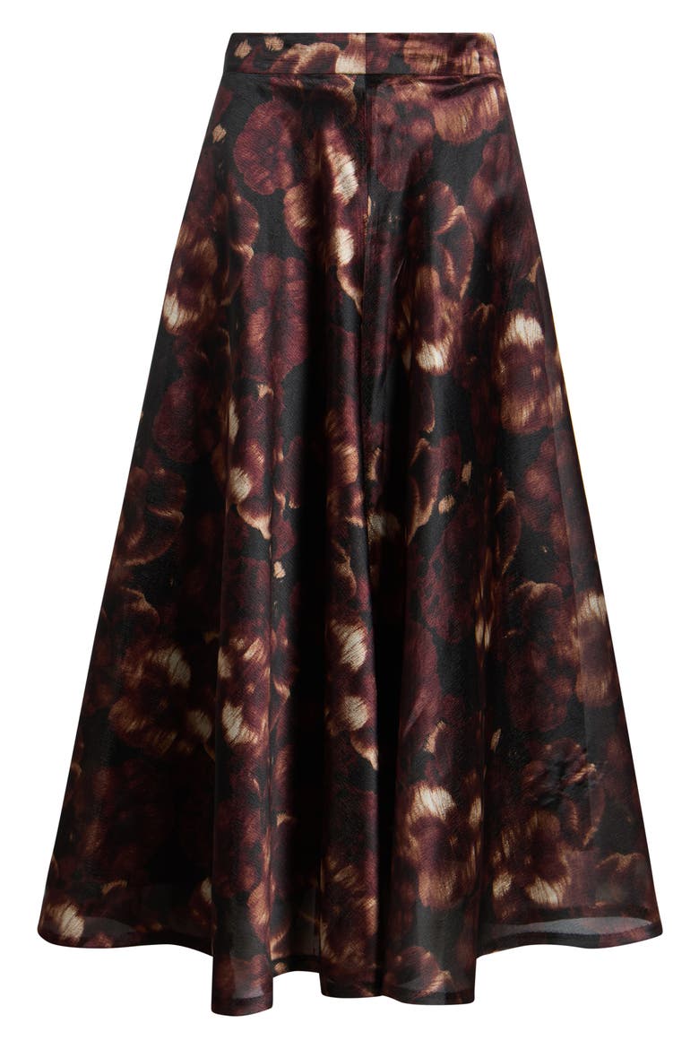 Full Circle Midi Skirt, Alternate, color, BLACK/ BAROLO MULTI