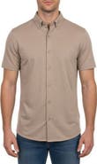 Victor Emmanuel Short Sleeve Knit Button-Down Shirt