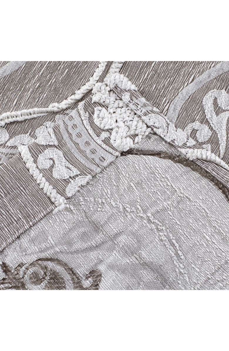 DAINTY HOME Monaco Set of 2 Medallion Jacquard Blackout Curtain Panels, Alternate, color, Silver