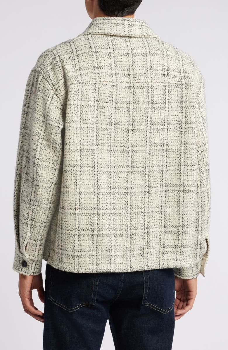 FRAME Windowpane Wool Blend Flannel Button-Up Shirt Jacket, Alternate, color, 