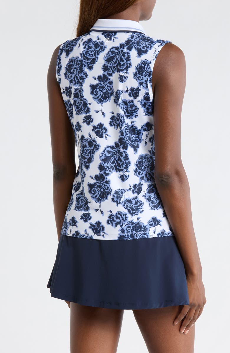 G/FORE Floral Sleeveless Tech Golf Polo, Alternate, color, Willow