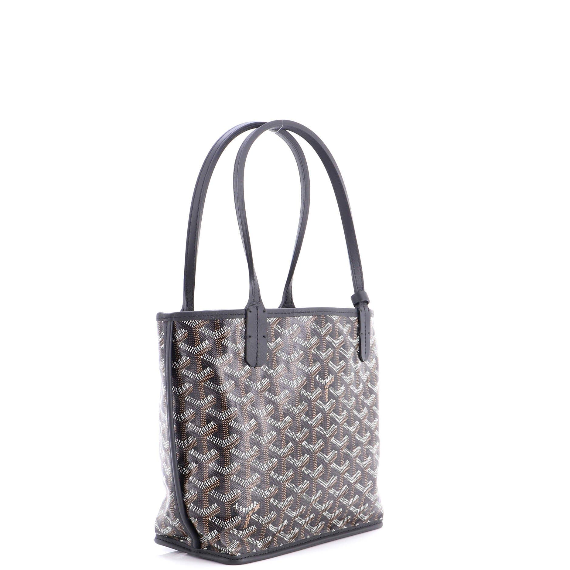 Anjou Reversible Tote Coated Canvas Mini, Alternate, color, Black