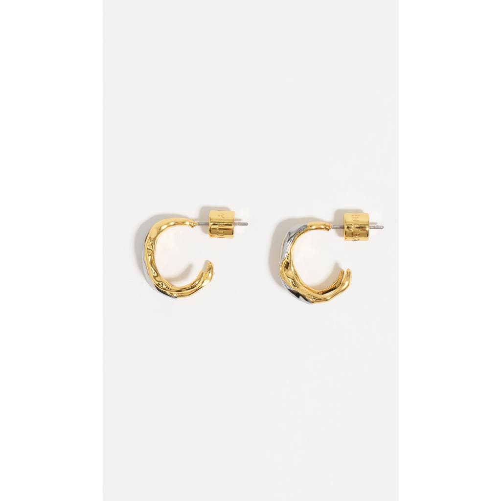 Bimba Y Lola Two-tone Textured Double Hoop Earrings In Gold
