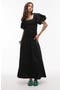 Shirred Puff Sleeve Maxi Dress