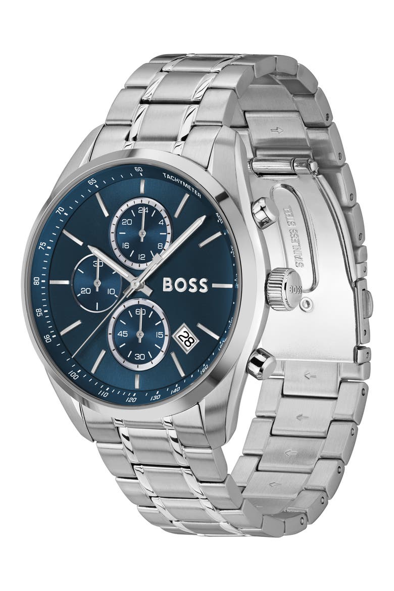 Grand Prix Bracelet Watch, 44.5mm, Alternate, color, BLUE