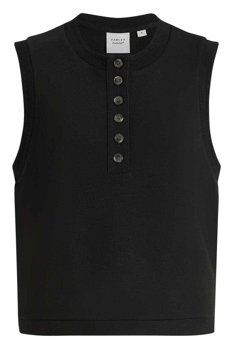 Marla Button Placket Tank, Alternate, color, BLACK