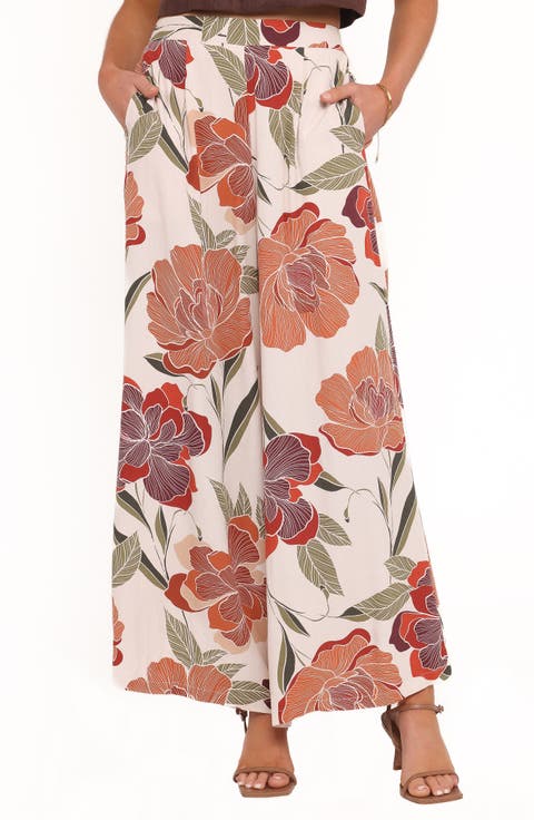 Bertha Floral Print Wide Leg Pants
