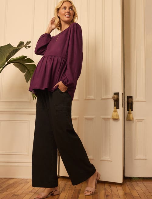Motherhood Maternity Under The Belly Utility Cargo Relaxed Fit Pant In Black