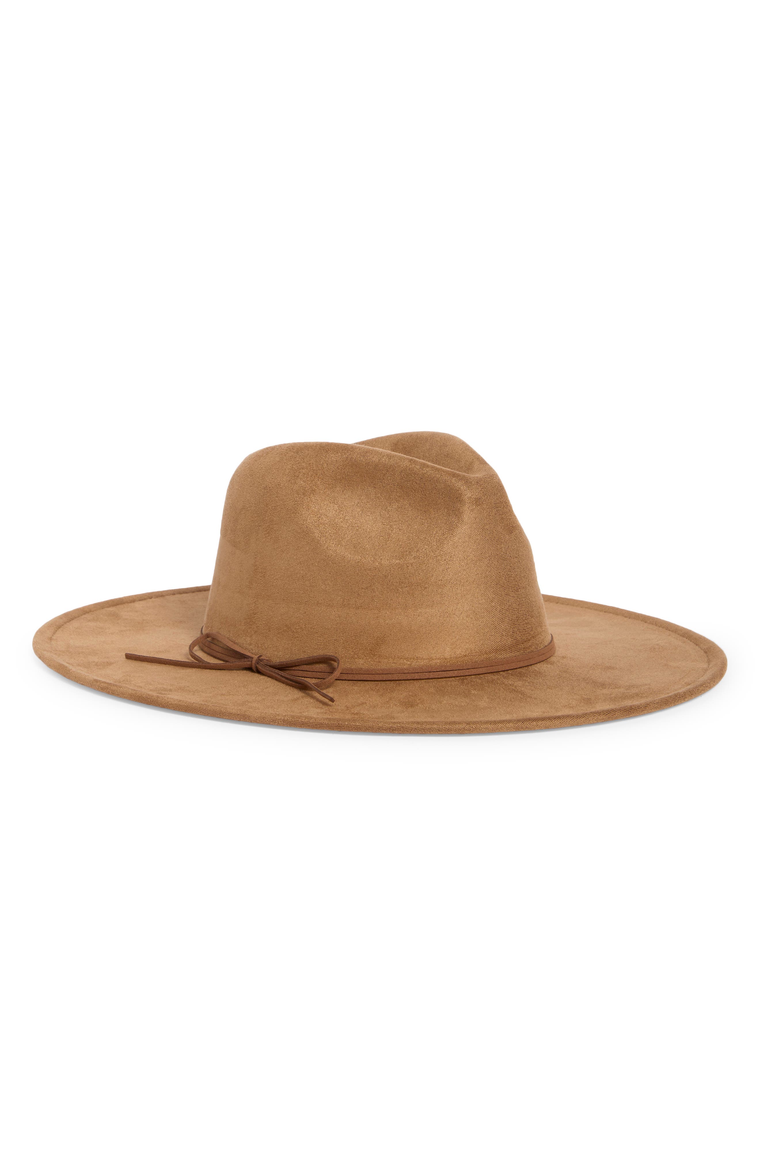 Faux Suede Oversize Panama Hat