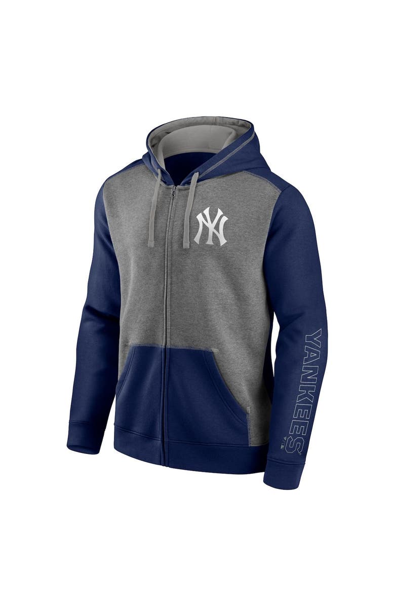 FANATICS Men's Fanatics Branded Navy/Heathered Gray New York Yankees Expansion Team Full-Zip Hoodie, Alternate, color,