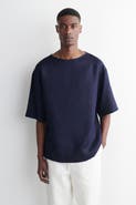 COS Boat-neck Linen T-shirt