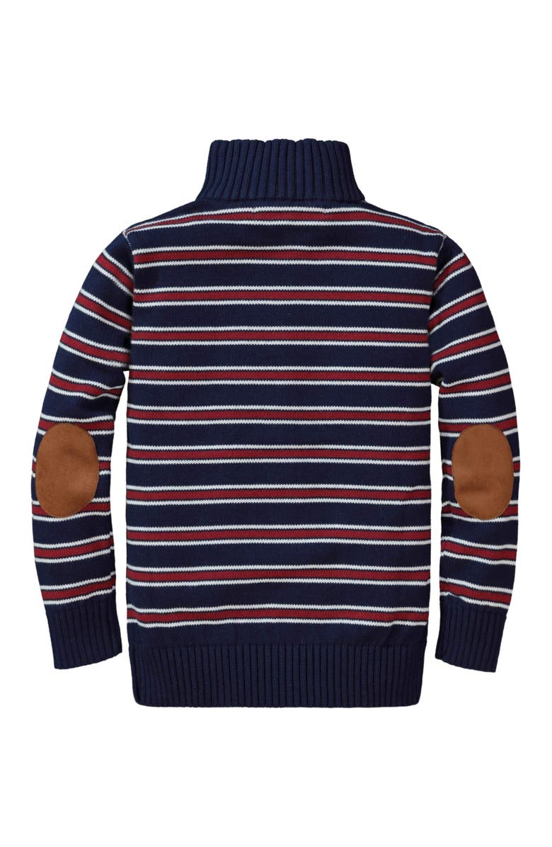 Hope & Henry Baby Boys' Half Zip Pullover Sweater with Elbow Patches, Infant, Alternate, color, Navy Stripe With Elbow Patches
