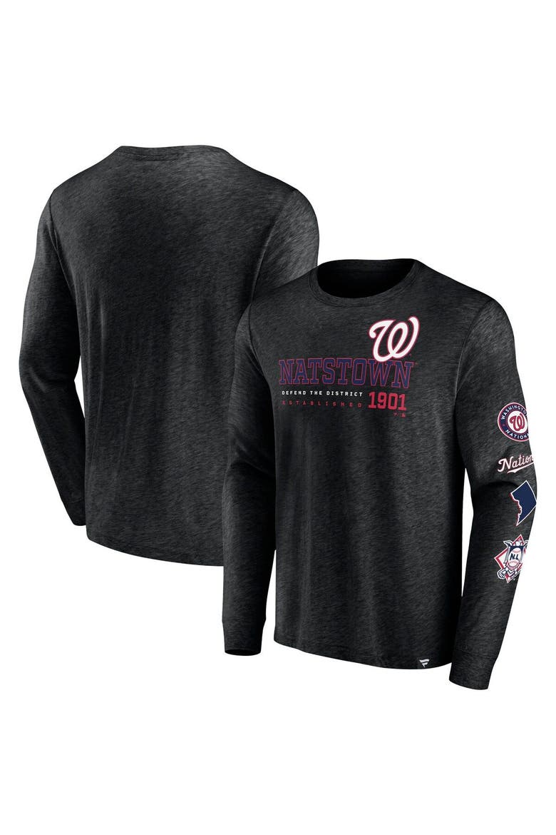 Men's Fanatics Branded Black Washington Nationals High Whip Pitcher Long Sleeve T-Shirt, Main, color, Black
