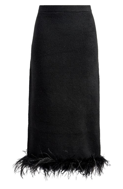WAYF WAYF SADIE FEATHER TRIM KNIT SKIRT