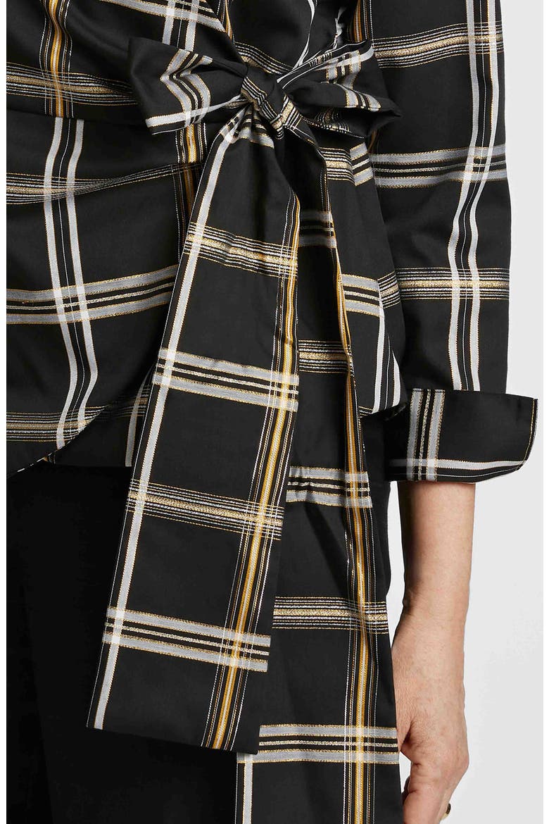 Salina Plaid Wrap Shirt, Alternate, color, BLACK PLAID