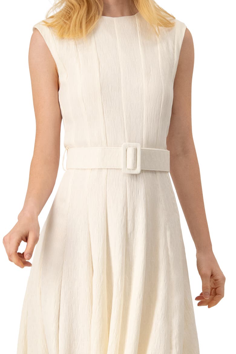 Sleeveless Midi Dress with Belt, Alternate, color, Natural